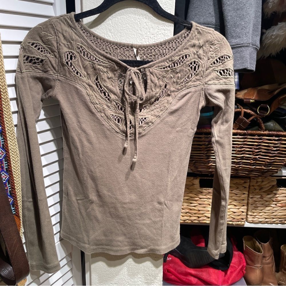 Free People Green Top